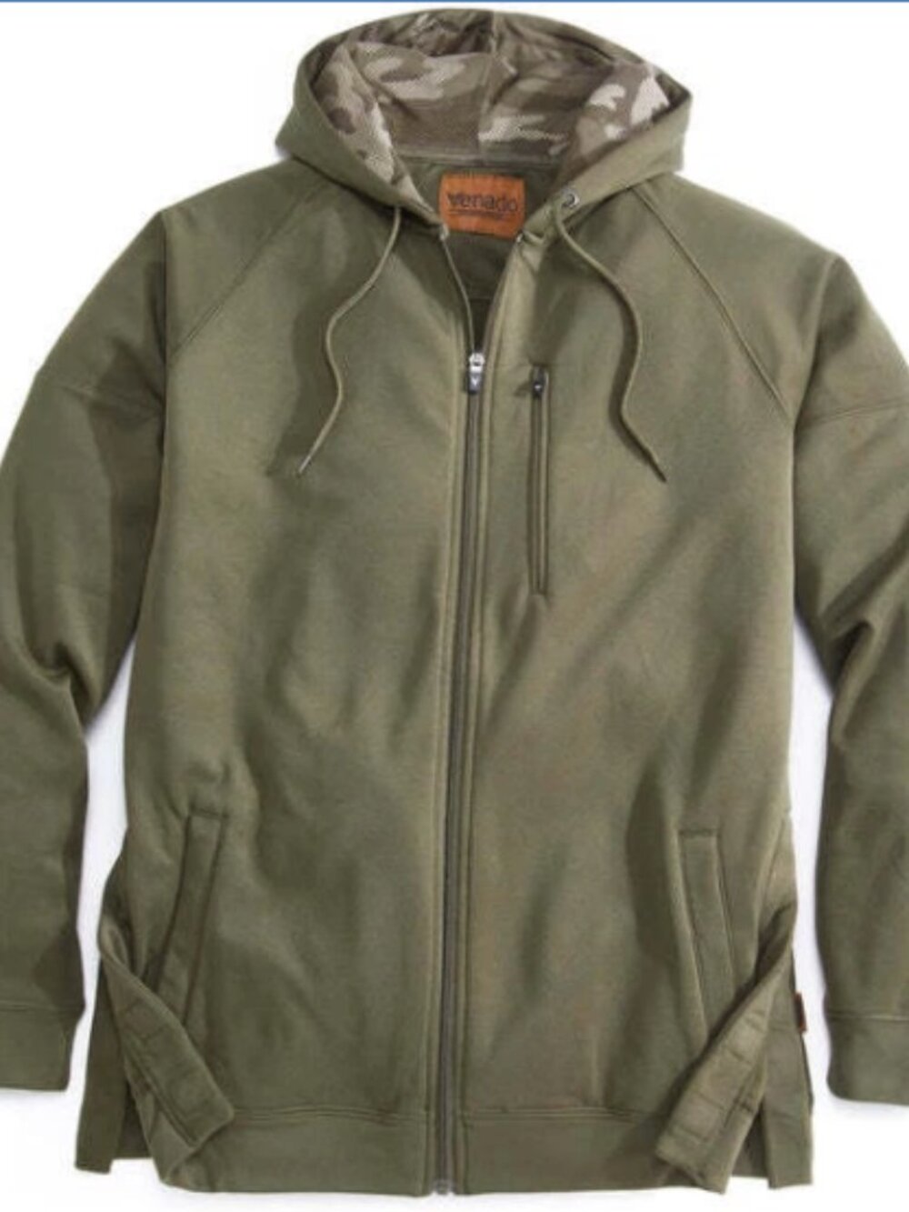 Premium Performance Full Zip Hoodie w/magnetic sides - Olive Green | 3XL